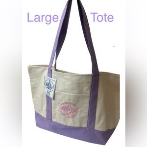 💜NEW Large Trader Joe’s Purple/Lavender Canvas Tote Bag